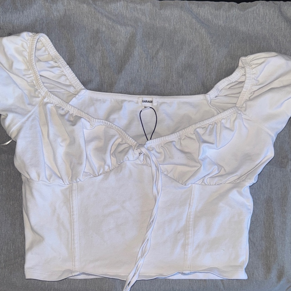 Garage White Ruffled Blouse